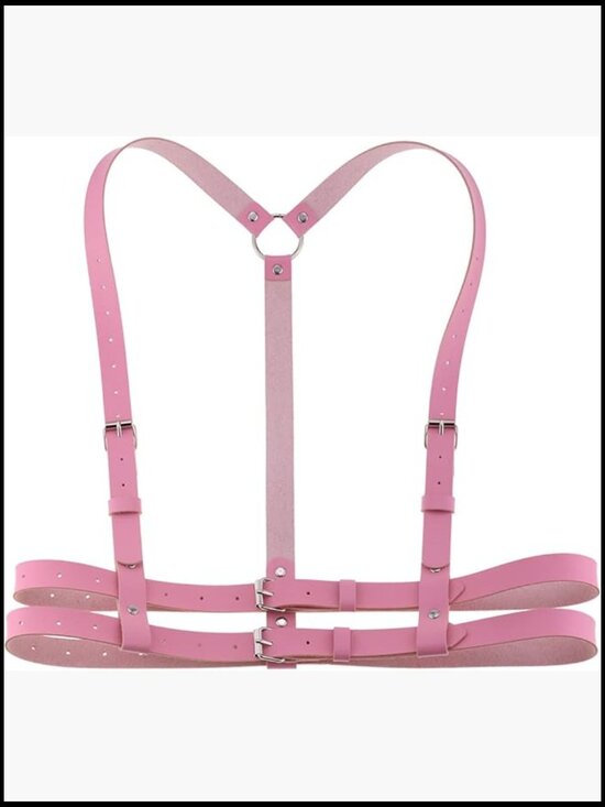 Women Punk Faux Leather Waist Belt Adjustable Body Harness Strappy Goth